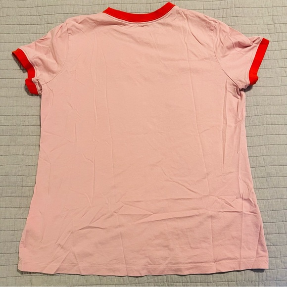 Nike Valentine Hearts Short Sleeve Pink Ringer Tee Size Large - Picture 8 of 8